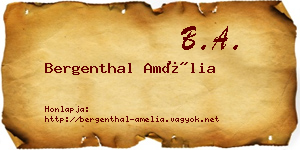 Bergenthal Amélia névjegykártya